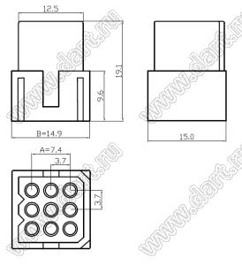 C3682-H03X3 корпус вилки на кабель; 9-конт.; нейлон-66/94V-2(0)