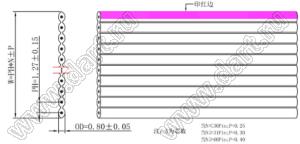 GR-16P-2651#30AWG-7x0.1-1.27 (DS1057-16A301R) OD: 0.80mm шлейф плоский