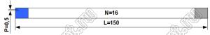 BLFPC P0,5 16PIN 150mm REV шлейф плоский сверхтонкий FFC/FPC; 16; длина 150мм; контакты на разных поверхностях