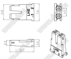 C3502-H02 корпус розетки на кабель; 2-конт.