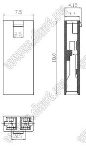 C3501-HB02 корпус вилки на кабель; 2-конт.