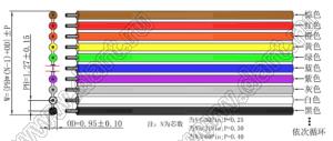 MC-40P- UL2651#28AWG-7x0.127TS-1.27 DS1058-40M28 OD: 0.95mm шлейф плоский цветной; P=1,27мм; 7x0,127 (проводов)