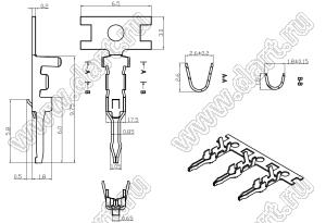 B2501-TA (SCN-001T-P1.0) терминал для колодки; шаг 2,50мм