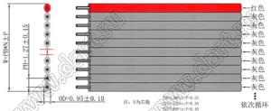 GR(HM)-34P-UL2651#28AWG-7x0.127-1.27 (DS1057-34A282R, RC-34) OD: 0.95mm шлейф плоский