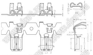 FT2540802-S-0.4 наконечник кабельный клемма ножевая "мама" FASTON; отожженная бронза; AWG#18-16; располож. на ленте поперечно