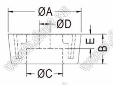 NF-007 ножка приборная; 25,0x5,8мм; полихлорвинил; черный