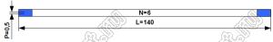 BLFPC P0,5 6PIN 140mm шлейф плоский сверхтонкий FFC/FPC; 6-конт.; длина 140мм; контакты на одной поверхности