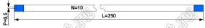 BLFPC P0,5 10PIN 250mm шлейф плоский сверхтонкий FFC/FPC; 10-конт.; длина 250мм; контакты на одной поверхности