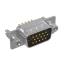 DS1077-15MB0N-4 (5512-15PA-01-BRJ, DHB-15M) вилка прямая D-SUB высокой плотности для пайки на плату; 15-конт.; BRJ тип Y=3~4 мм; черный изолятор