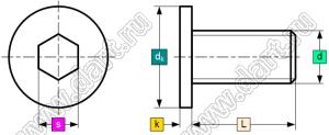 BLCMH-030080-SS304 винт с плоской головкой со внутренним шестигранником; M3x8мм; нержавеющая сталь AISI 304