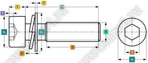 BLHW-030140B гайка DSUB компьютерная высокая; резьба UNC#4-40; d1=2,8мм; L=5мм; сталь углеродистая никелированная