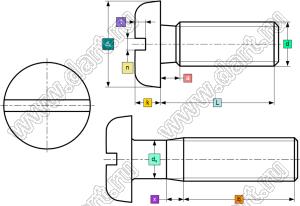 Винты с полукруглой шлицевой головкой по GB67