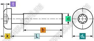 BLTX-020100SS винт с полукруглой головкой и внутренней звездочкой (TORX) без внутреннего выступа; M2x10мм; нержавеющая сталь