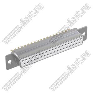 DS1033-37F (5501-37SA, DB-37F) розетка D-SUB для пайки на кабель; 37-конт.