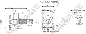 RV16AF-10-15K-C100K-3 потенциометр роторный