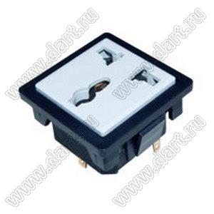 SP-865D7 розетка универсальная NEMA 5-15R/евро/BS 1363, сетевого питания с защелками на панель