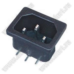 SP-864B4 вилка IEC60320(C14) угловая сетевого питания с защелками на панель, для пайки в плату