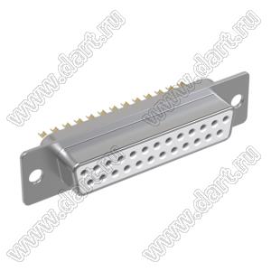 DS1033-25F (5501-25SA, DB-25F) розетка D-SUB для пайки на кабель; 25-конт.