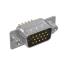 DS1077-15MB0N-1 (5512-15PA-01-CC, DHB-15M) вилка прямая D-SUB высокой плотности для пайки на плату; 15-конт.; CC тип - стойки впереди; черный изолятор