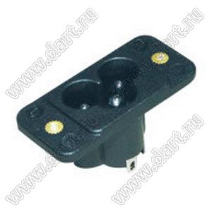 SP-865F6 вилка IEC60320(C6) угловая сетевого питания на винтах на панель