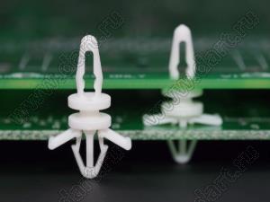 LCPD-9.5 фиксатор платы с двумя защелками; нейлон-66 (UL); натуральный