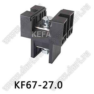 KF67-27.0-01P-13 клеммник барьерный, двухсторонние зажимы, корпус с монтажными ушами; шаг=27мм; I max=170А (стандарт UL/ICT); U=600/1000В (стандарт UL/ICT); 1-конт.