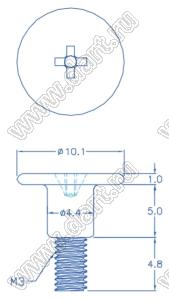 SWA-05 винт амортизатора; M3; A=10,1мм; B=4,8мм; C=4,4мм; E=5,0мм; сталь никелированная