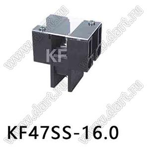 KF47SS-16.0-01P-13 клеммник барьерный, двухсторонние зажимы, корпус с монтажными ушами, с крышкой на винтах; шаг=16мм; I max=65/76А (стандарт UL/ICT); U=600/1000В (стандарт UL/ICT); 1-конт.