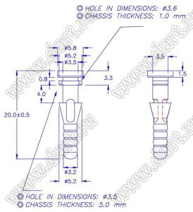 SRD-3C крепежный пистон-амортизатор для вентилятора; силикон; черный