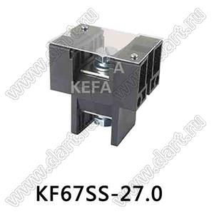 KF67SS-27.0-01P -13 клеммник барьерный, двухсторонние зажимы, корпус с монтажными ушами, с крышкой на винтах; шаг=27мм; I max=170А (стандарт UL/ICT); U=600/1000В (стандарт UL/ICT); 1-конт.