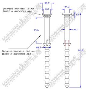 SRD-4A крепежный пистон-амортизатор для вентилятора; силикон; черный