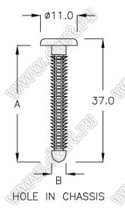 PGMB-35 пистон монтажный; A=35,0мм; нейлон-66 (UL); натуральный