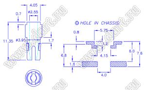 PGLHA-03 фиксатор платы; нейлон-66 (UL); черный