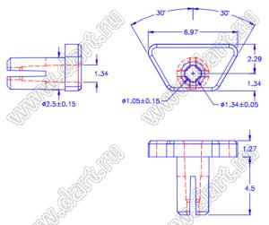 STR-4C пистон монтажный; нейлон-66 (UL); черный