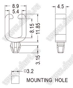 MWS-40 фиксатор жгута проводов с защелкой в панель; натуральный; нейлон-66 (UL)