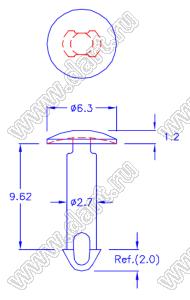 PGLHA-04 фиксатор платы; нейлон-66 (UL); черный