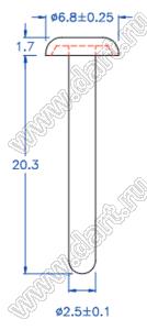 PGSR-4PK пистон монтажный; A=20,0мм; нейлон-66 (UL); черный