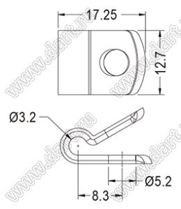 CC-55 фиксатор кабеля с креплением винтом M5; натуральный; нейлон-66 (UL)