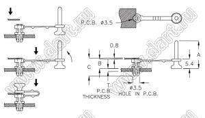 SRTK-3GP пистон монтажный; A=15,6мм; нейлон-66 (UL); натуральный