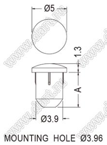 LEM4W-5V0 cветовод; A=5,0мм; B=3,9мм; поликарбонат (UL); прозрачный