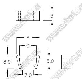 PGLHY-01 фиксатор платы; нейлон-66 (UL); натуральный