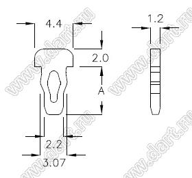 PGMBZ-06 пистон монтажный; A=5,5мм; нейлон-66 (UL); натуральный