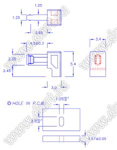 PGMDP-02-Z фиксатор платы; нейлон-66 (UL); натуральный