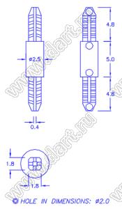 MB-14D пистон монтажный; A=5,0мм; нейлон-66 (UL); натуральный