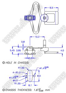 SRTP-4FQ пистон монтажный; A=9,4мм; нейлон-66 (UL); натуральный