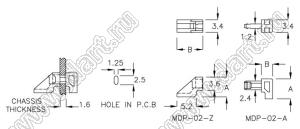 PGMDP-02-Z фиксатор платы; нейлон-66 (UL); натуральный