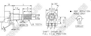 RV120F-10-15F-B50K потенциометр роторный