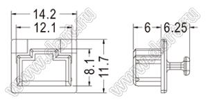 PJD-45 заглушка штекера RJ-45; полиэтилен; черный