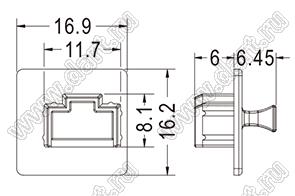 PJD-45-2 заглушка штекера RJ-45; нейлон-66 (UL); черный