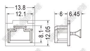 PJD-45-1 заглушка штекера RJ-45; нейлон-66 (UL); черный